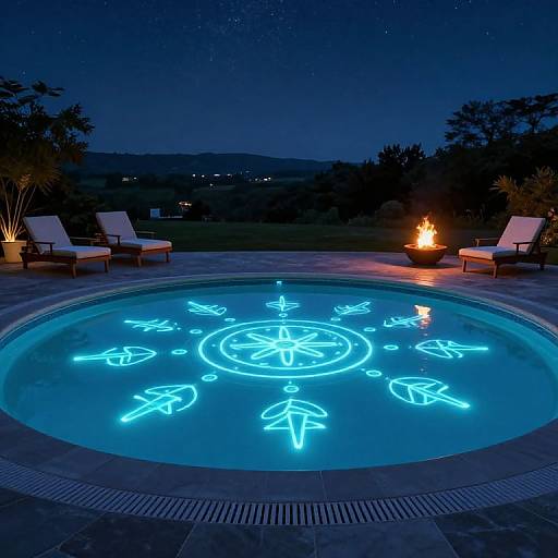Bioluminescent Poolside Nightscape