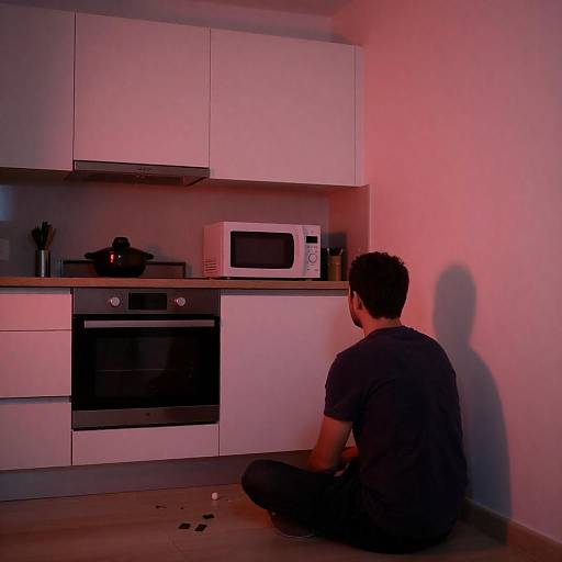 Moody Kitchen Portrait with Red Light
