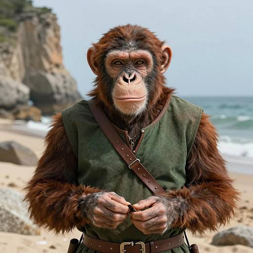 Anthropomorphic Chimpanzee Character by Ocean