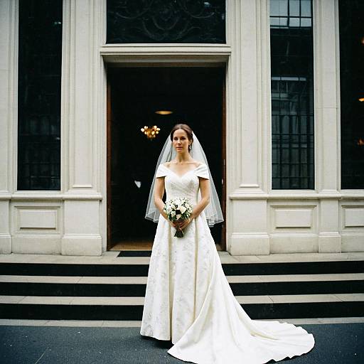 Elegant Bride in Formal Wedding Dress