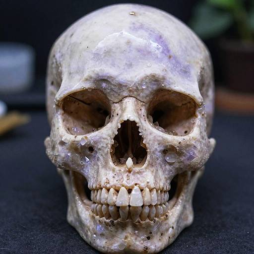 Cinematic Close-Up of Lavender Crystal Skull