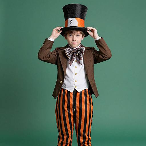Young Boy in Mad Hatter Costume