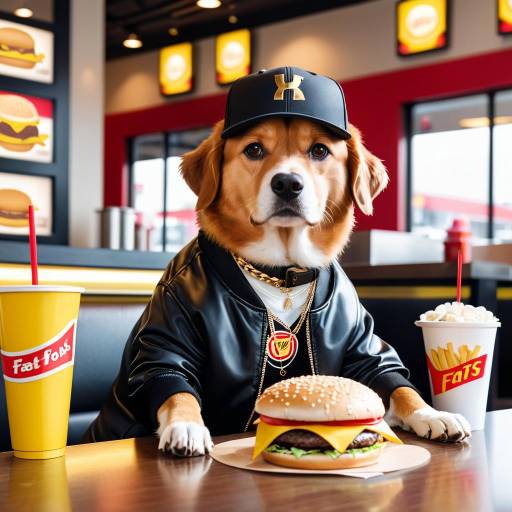 Urban Dog with Style at Fast Food