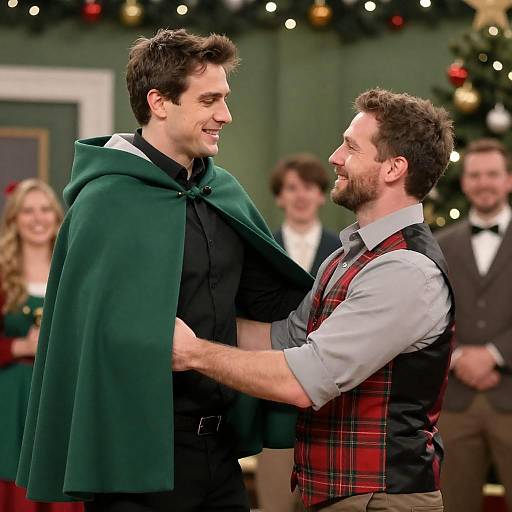 Two Men Celebrating Christmas Together