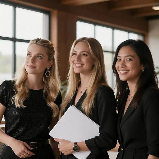 Three Women Indoor Candid Portrait
