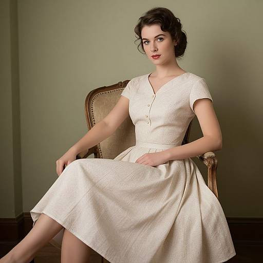 Vintage 1950s Dress Pose Reference