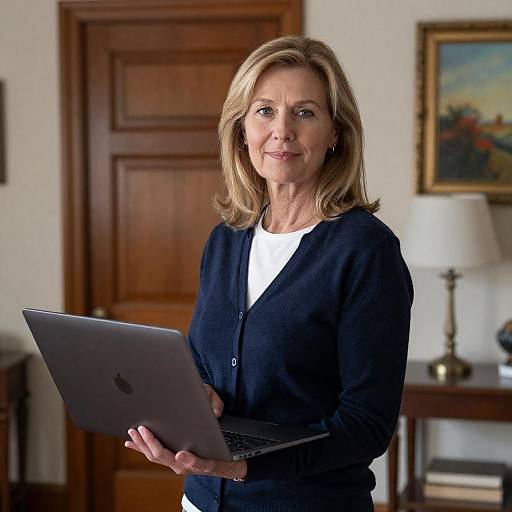 Warm Indoor Portrait of Middle-Aged Woman