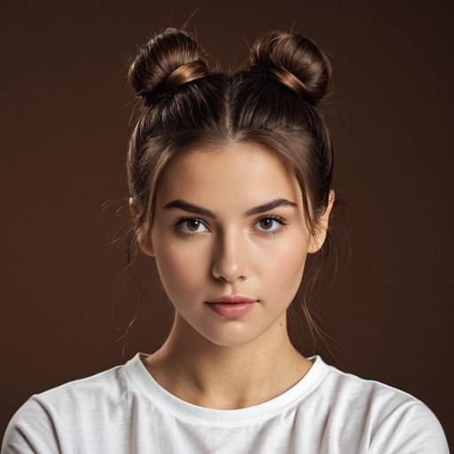 Young Woman with Double Hair Buns