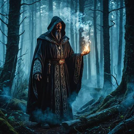 Enigmatic Sorcerer in Enchanted Twilight
