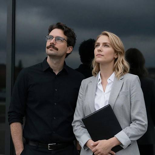 Moody Portrait: Couple Looking Up