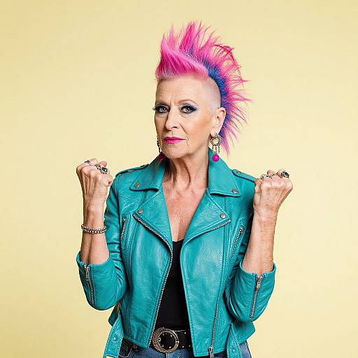 Punk Elder Woman with Mohawk