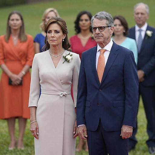 Formal Outdoor Gathering with Vibrant Attire