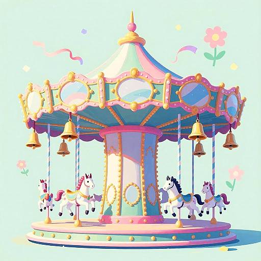 Whimsical Vibrant Carousel Pavilion