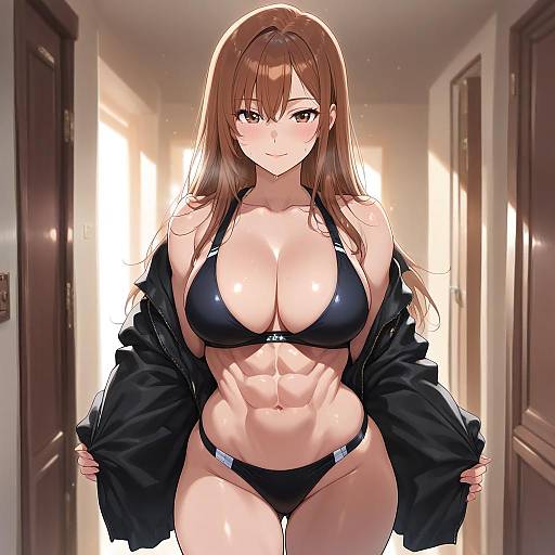 Stunning Girl with Perfect Abs and Smile