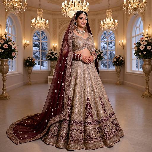Winter Bride in Festive Lehenga
