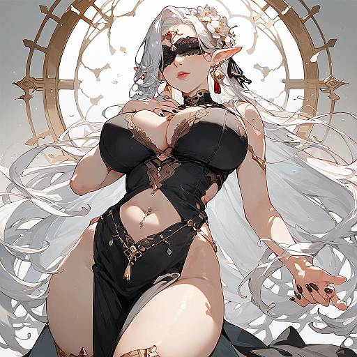 Mature Anime Character in Elegant Attire