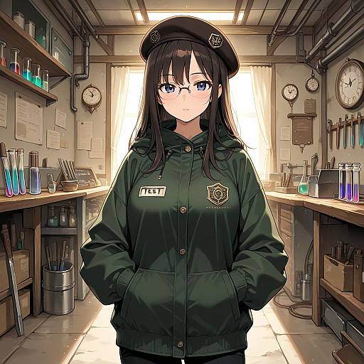 Beret Scientist in Clockwork Workshop