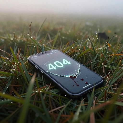 Photograph of a wet, black smartphone with 