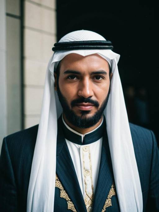 Arab Man in Traditional Muslim Attire