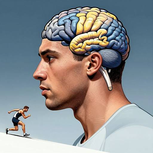 Hyper-Realistic Athlete with Brain