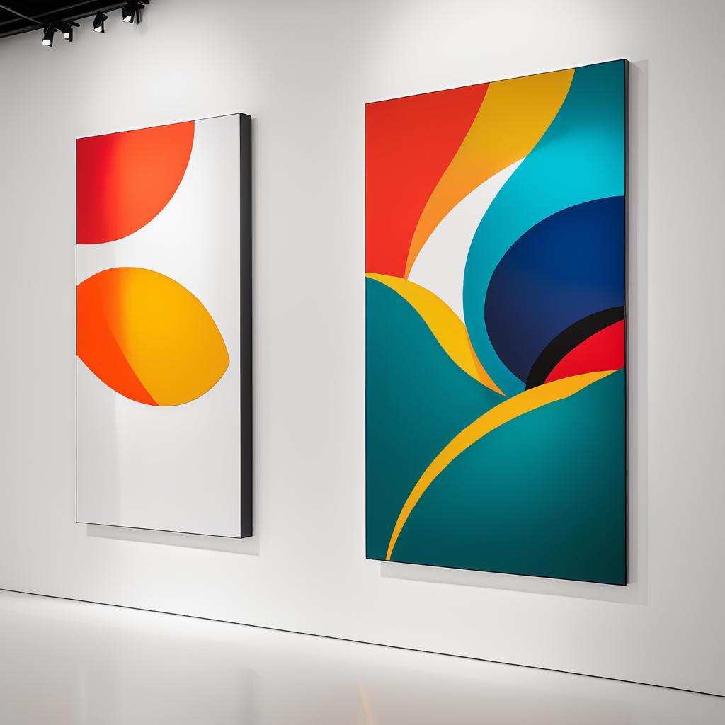 Vibrant Abstract Art in Modern Gallery