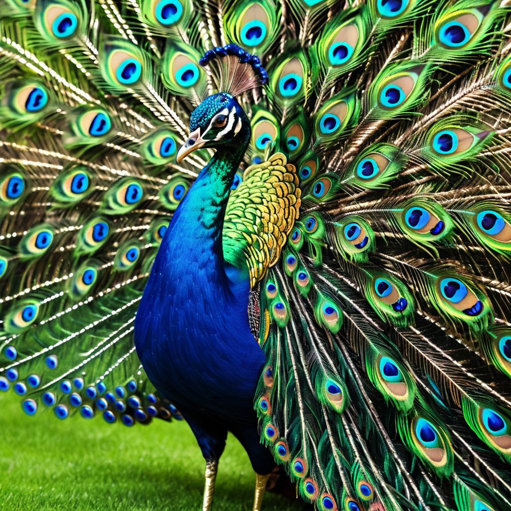 Vibrant Peacock with Jeweled Feathers