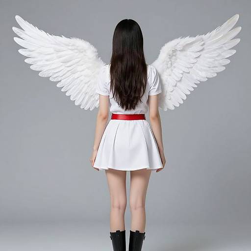 Angel Woman with White Skirt