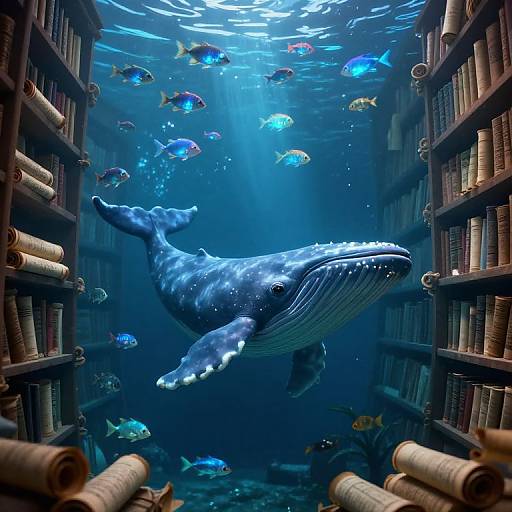 Bioluminescent Underwater Library Scene