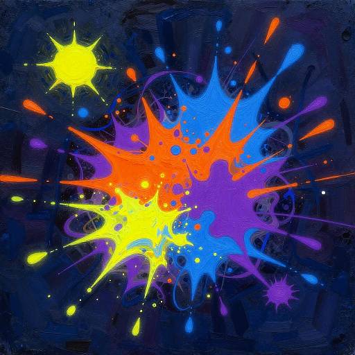 Neon Sunburst on Dark Canvas