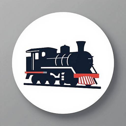 Minimalist Steam Engine Train Sticker