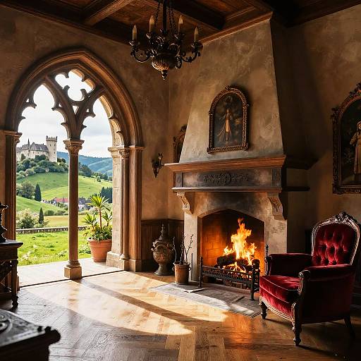 Sunlit Luxurious Medieval Room