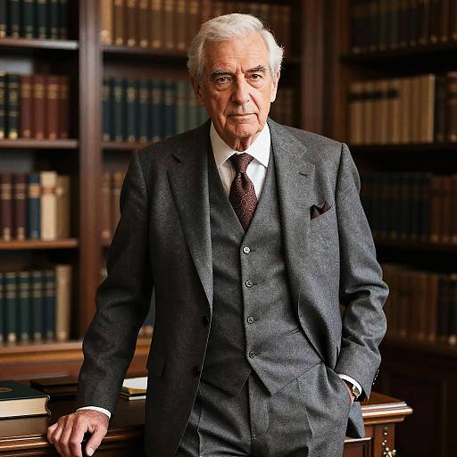 Distinguished Gentleman in Classic Library