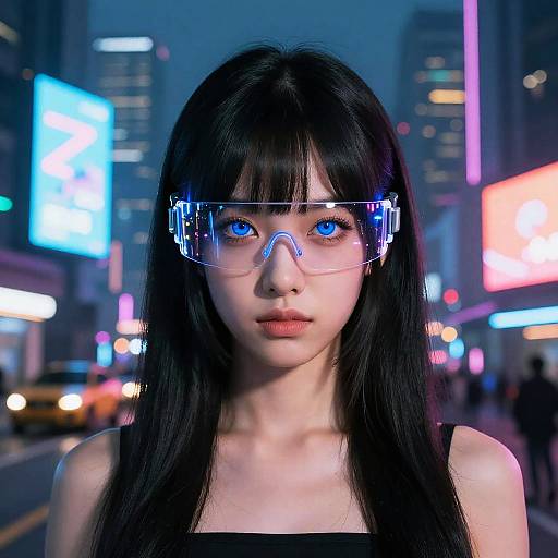 Cyberpunk Girl with AR Glasses