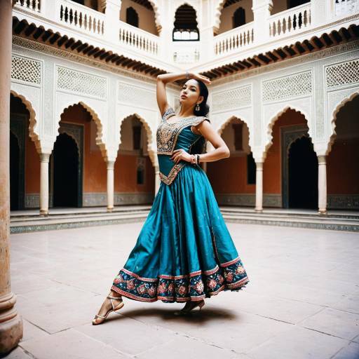 Moroccan Ballet Dancer in Palace Courtyard