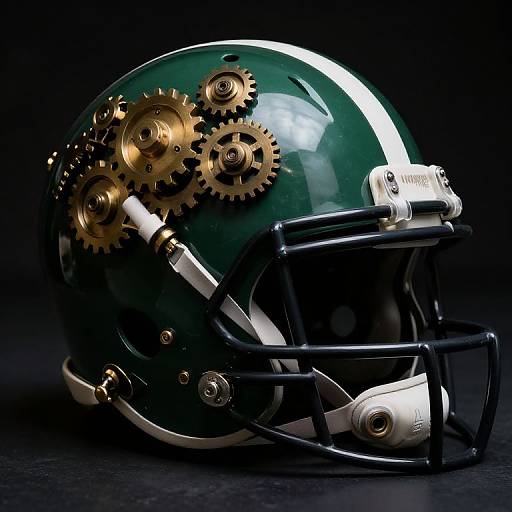 Lustrous Steampunk Football Helmet