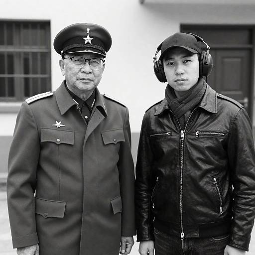 Vintage Portrait of Two Men Outdoors