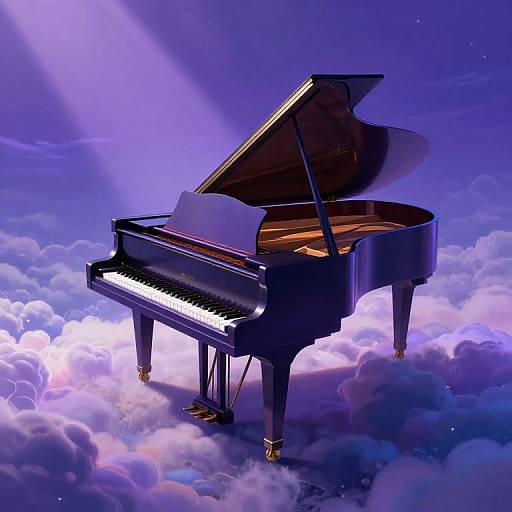 Levitating Piano Over Dreamscape