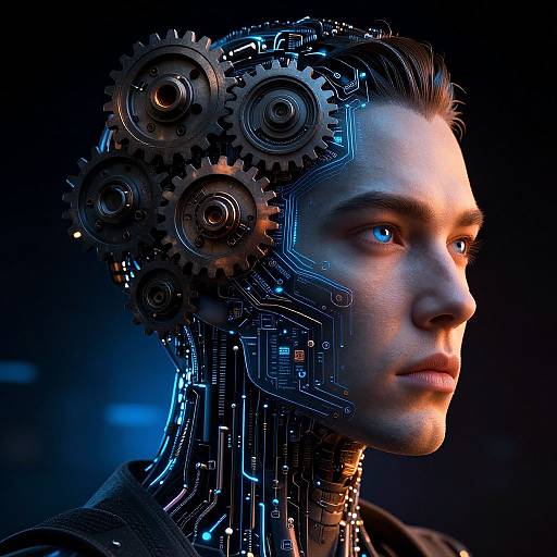 Human-Machine Fusion Sci-Fi Poster