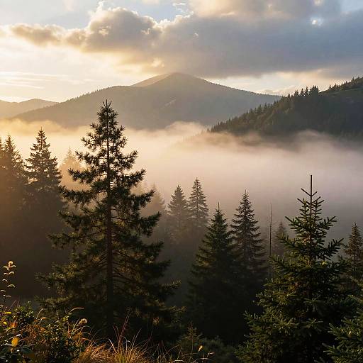 Serene Mountain Landscape at Dawn