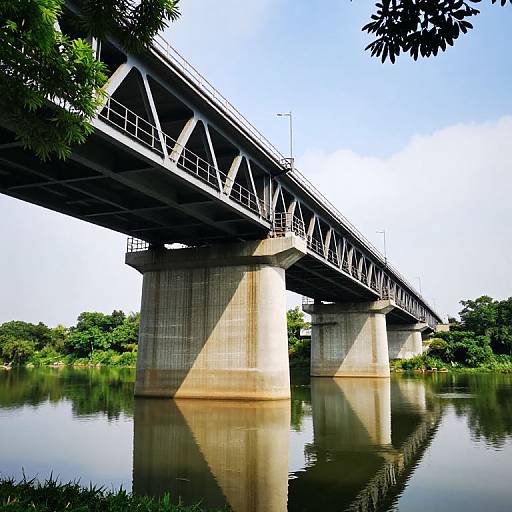 Industrial Bridge Over Calm Water