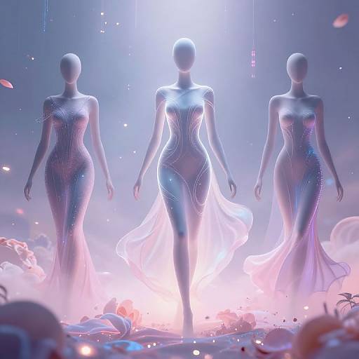 AI-Designed Surreal Bioluminescent Fashion