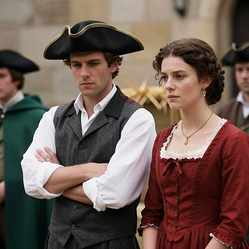 Elegant Period Costume Portraits in Stone Setting