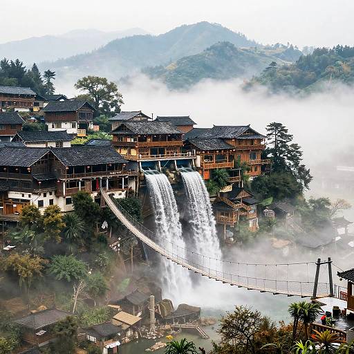 Mountain Village with Micro-Hydropower