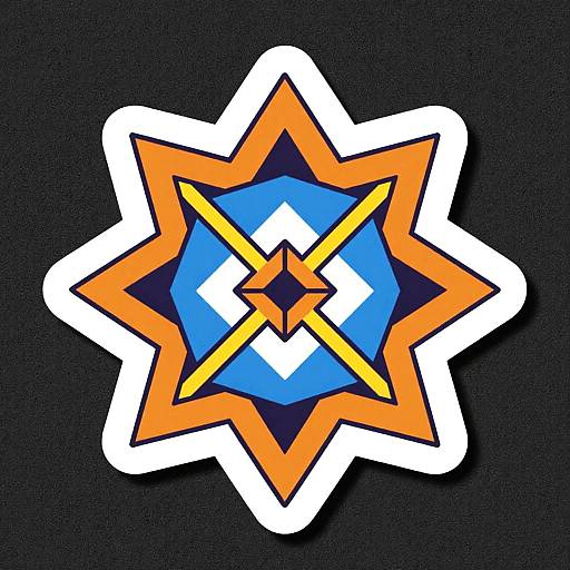 Geometric Mechashot Oni Sticker Art