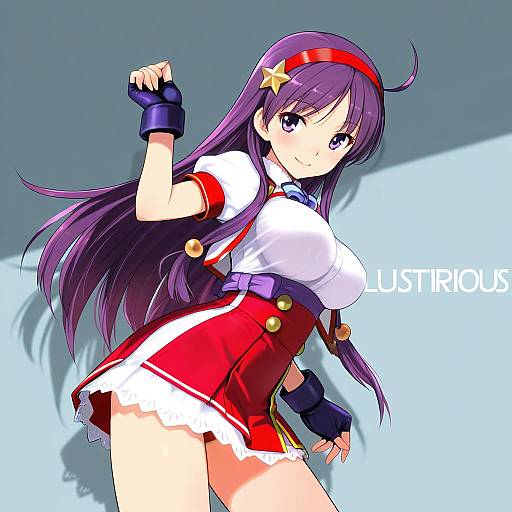 Illustration of Asamiya athena, the king of fighters in the style of Shimada fumikane