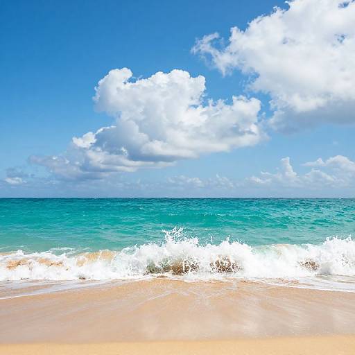 Turquoise Waves on Golden Beach