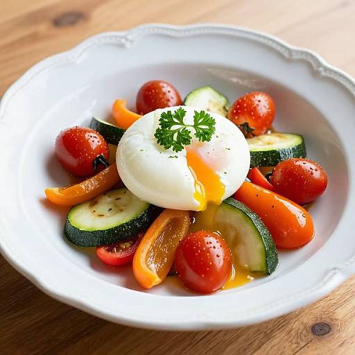 Poached Egg on Vibrant Ratatouille