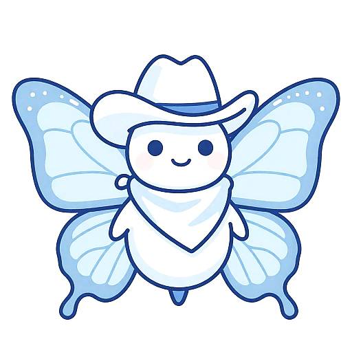 Whimsical Pastel Cartoon Butterfly