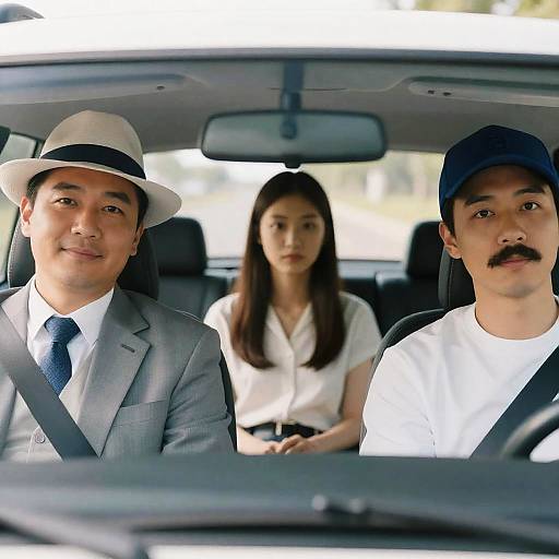 Candid Car Photography of Three Individuals