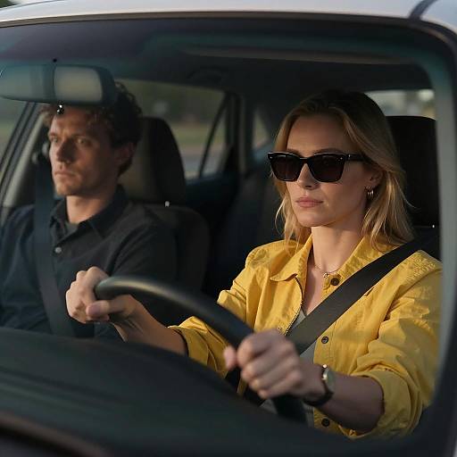 Nighttime Drive with Two Characters